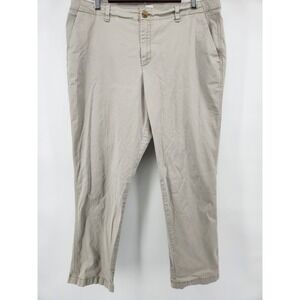 Gap Womens Relaxed Girlfriend Chino Pants Size 16 Tan Cotton Stretch Mid Rise‎